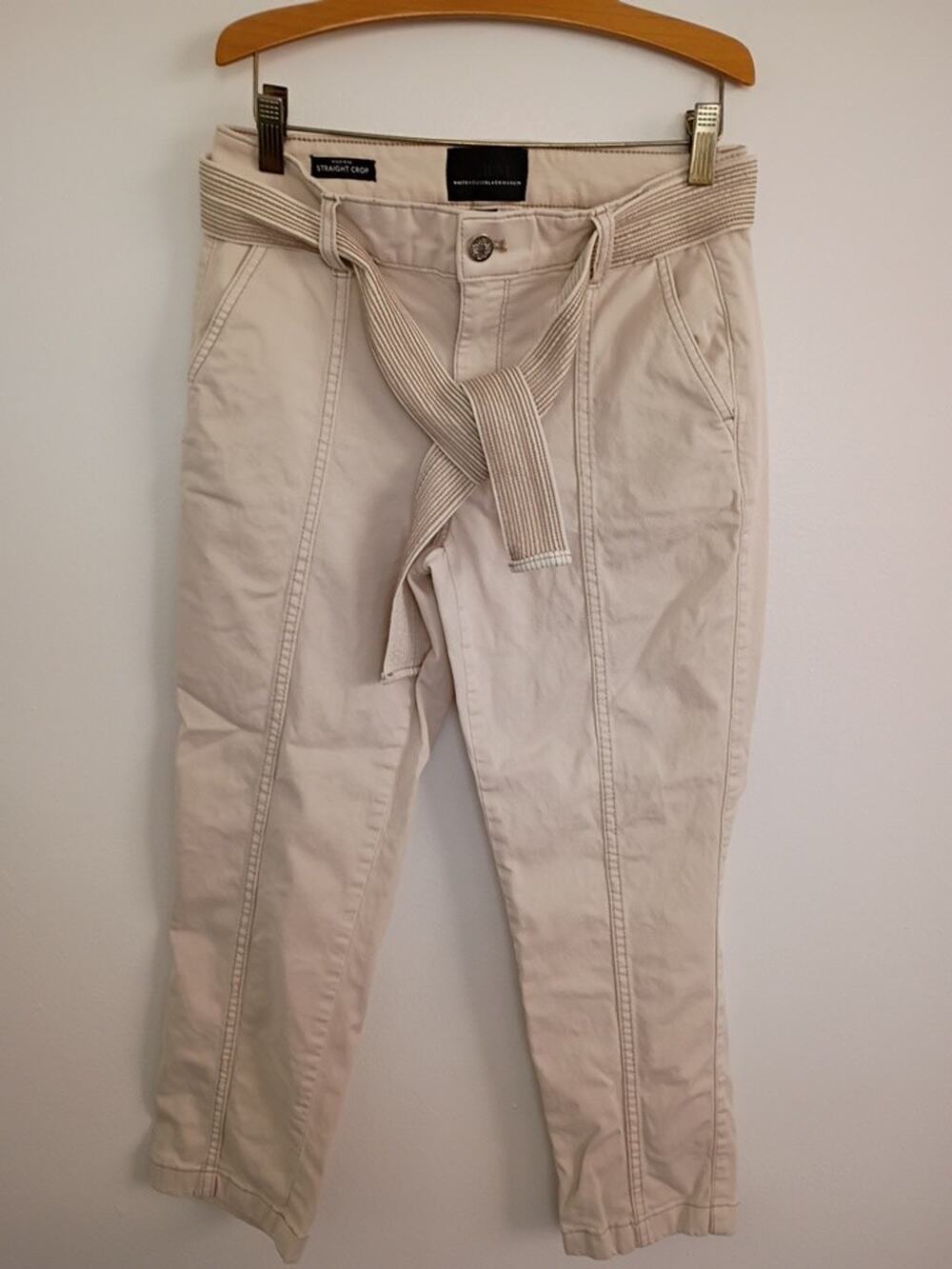 Ladies Women's White House Black Market Capris 2 S High Rise Pants Beige